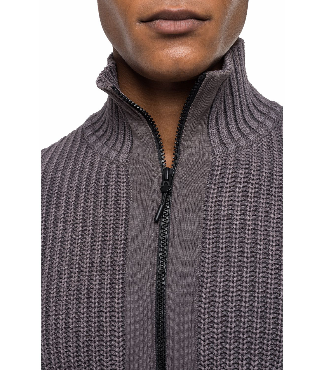 ガーメントダイ コットンクリンクルニットジャケット 詳細画像 ダークグレー 5